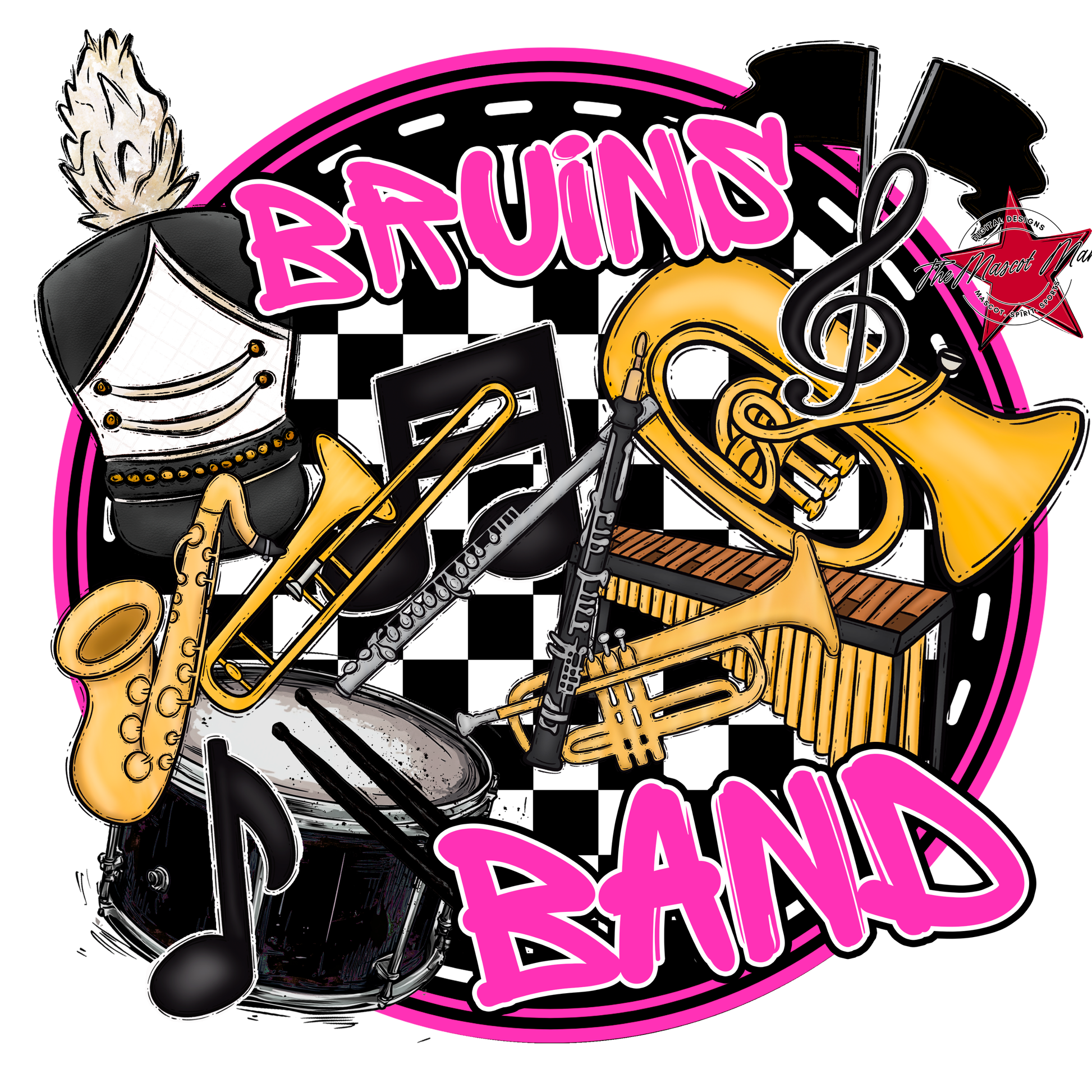 Bruins Circle Band Design-Pink