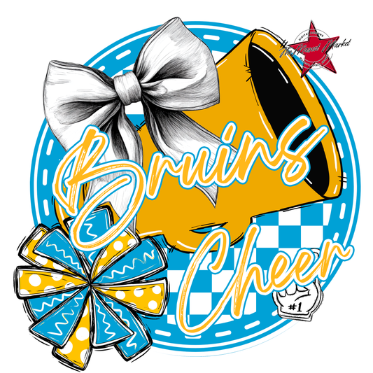 Bruins Circle Cheer Design-Carolina Blue-Yellow