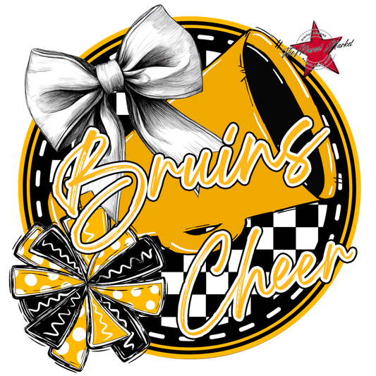 Bruins Circle Cheer Design-Yellow