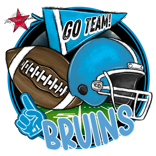 Bruins Circle Football Design-Carolina Blue