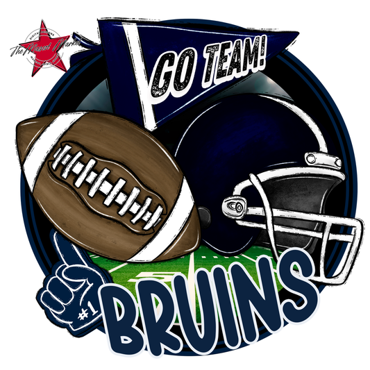Bruins Circle Football Design-Navy