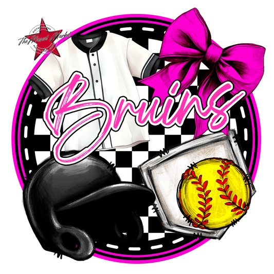 Bruins Circle Softball Design-Pink
