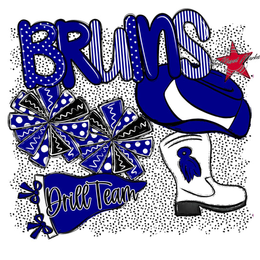 Bruins Drillteam Spirit-Blue