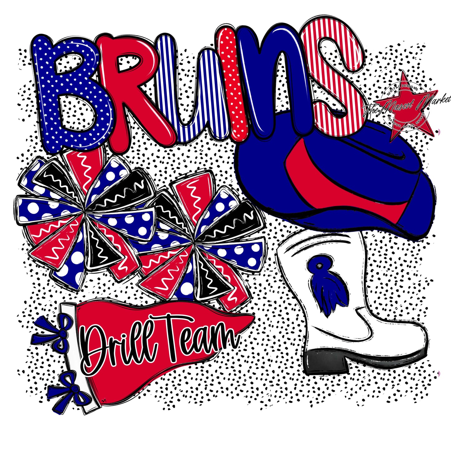 Bruins Drillteam Spirit-Blue & Red