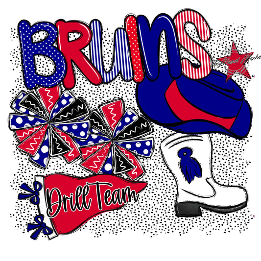 Bruins Drillteam Spirit-Blue & Red