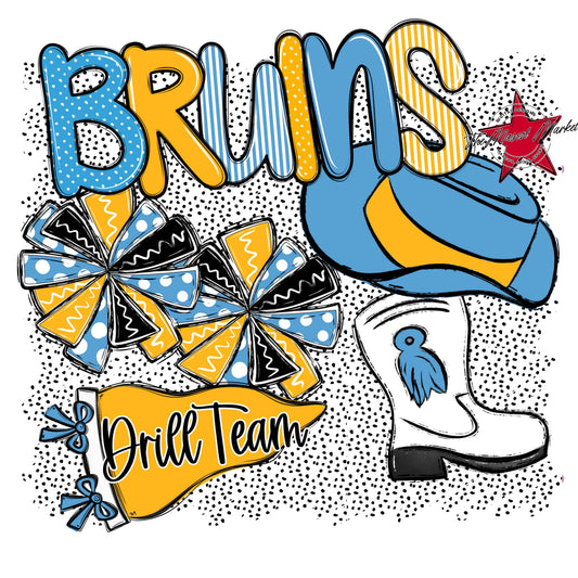 Bruins Drillteam Spirit-Carolina Blue & Yellow