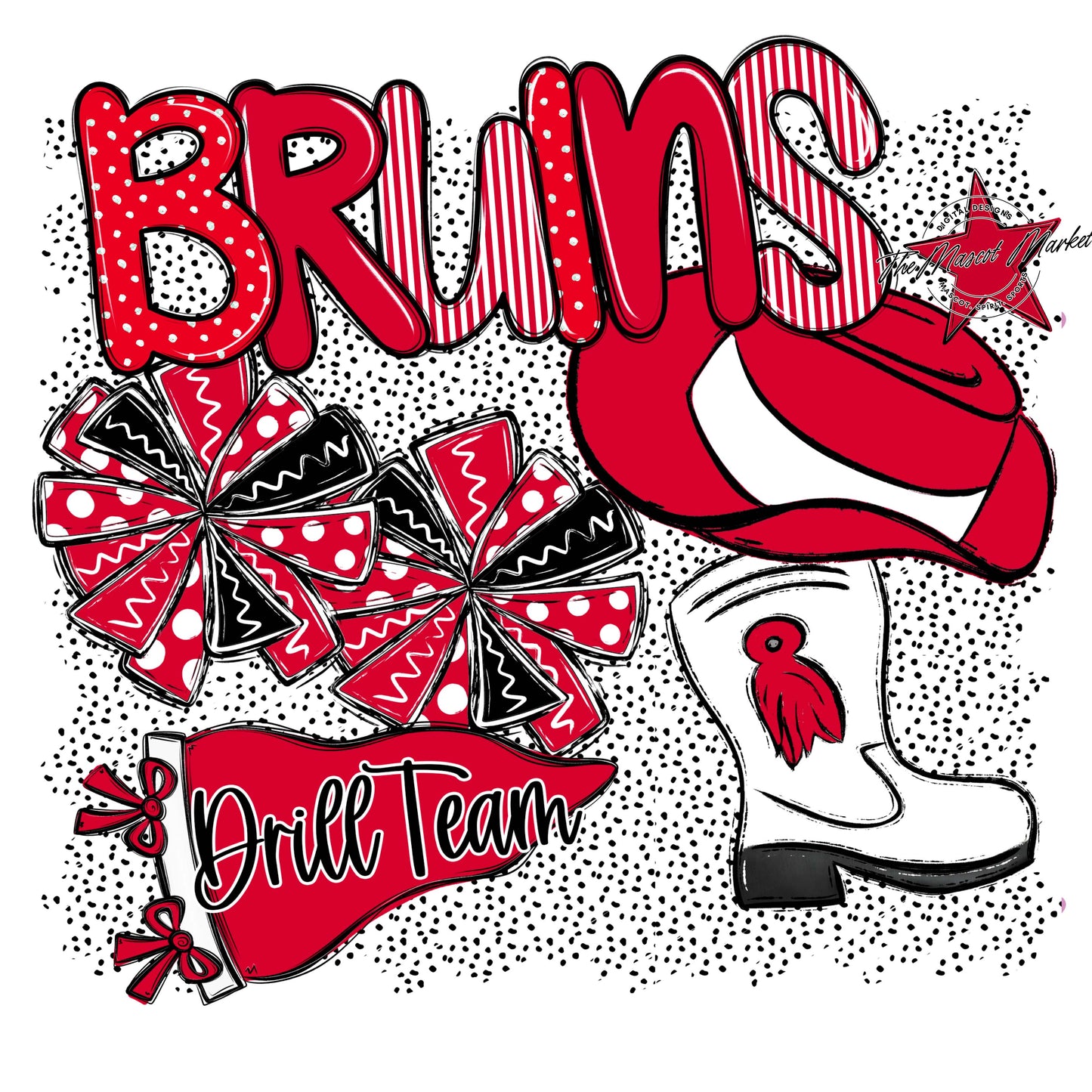Bruins Drillteam Spirit-Red