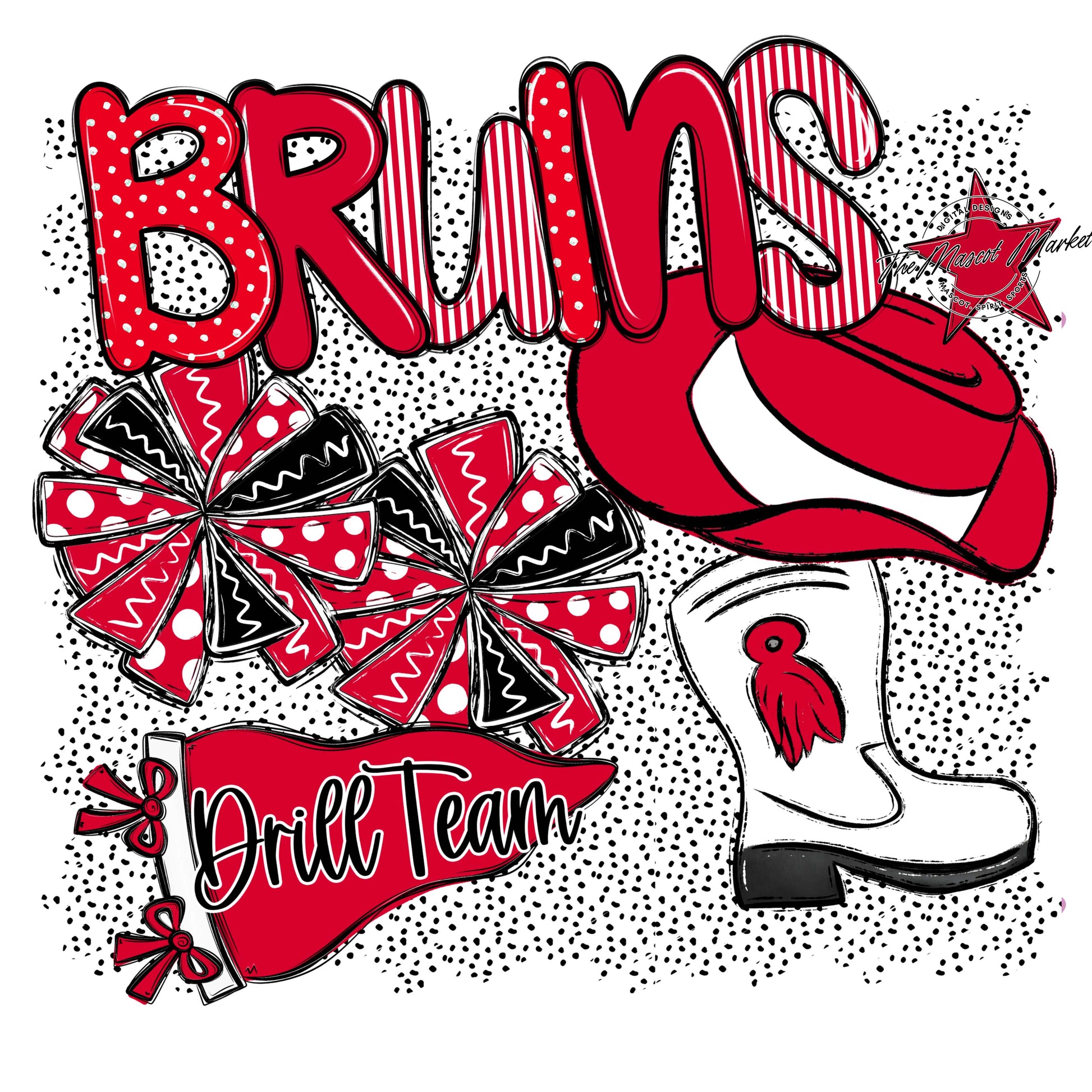 Bruins Drillteam Spirit-Red
