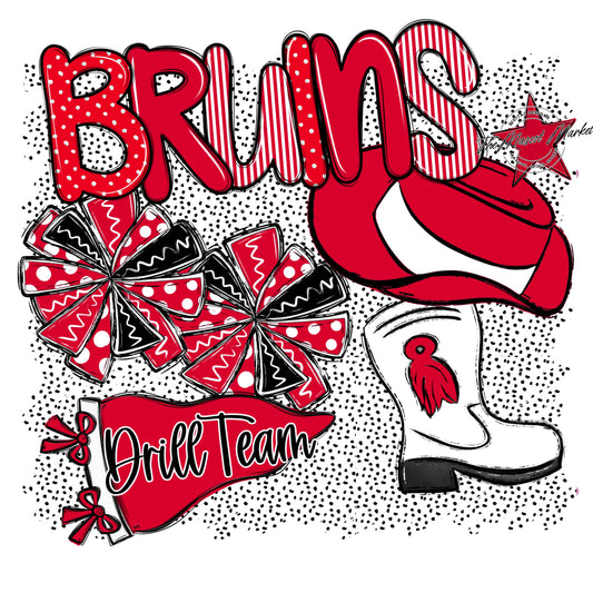 Bruins Drillteam Spirit-Red