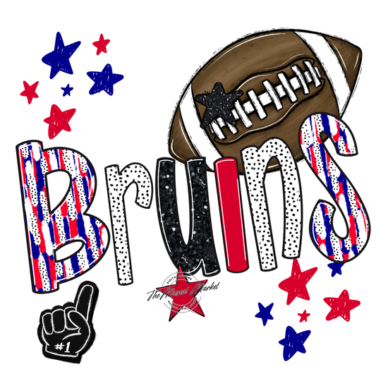 Bruins Football Scrape-Blue-Red