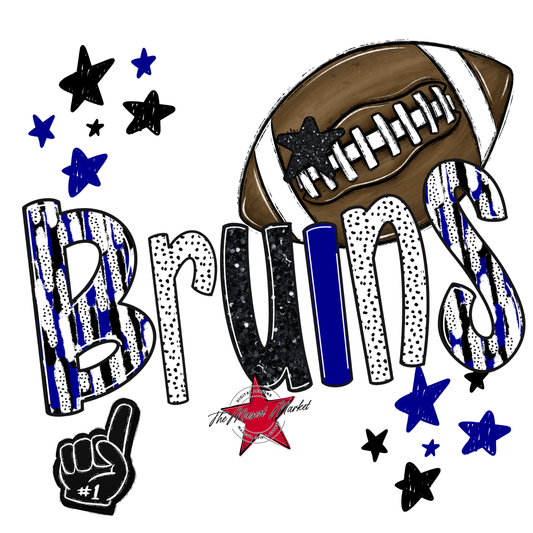 Bruins Football Scrape-Blue