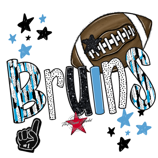 Bruins Football Scrape-Carolina Blue