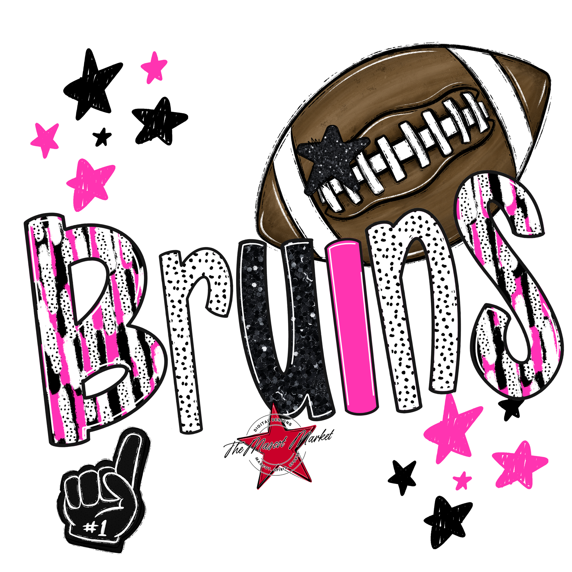 Bruins Football Scrape-Pink