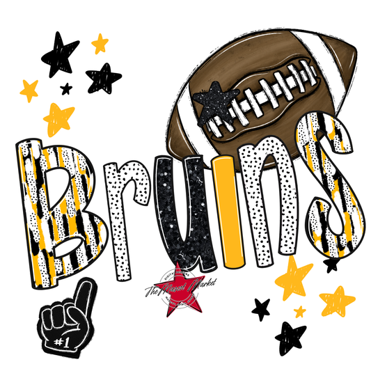 Bruins Football Scrape-Yellow