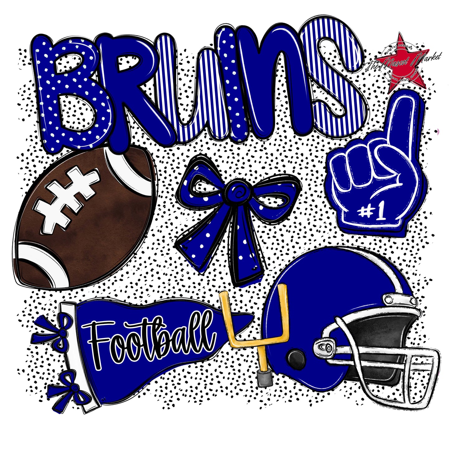 Bruins Football Spirit-Blue
