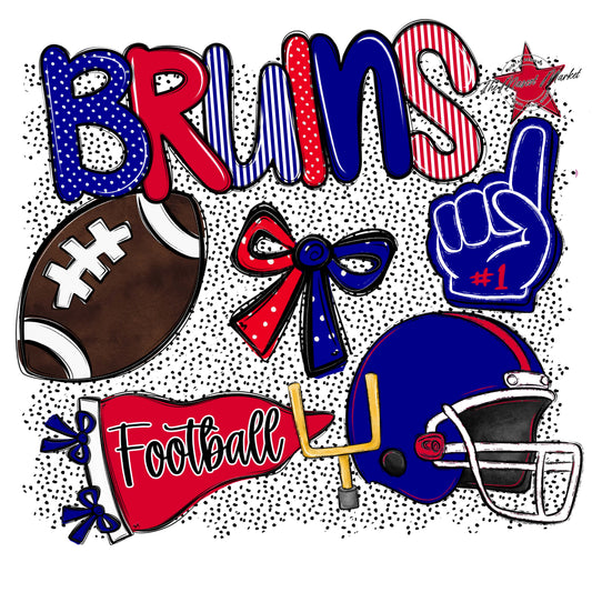 Bruins Football Spirit-Blue & Red