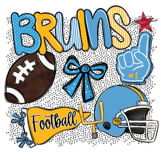 Bruins Football Spirit-Carolina Blue & Yellow