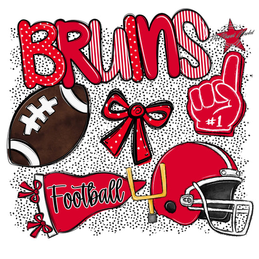 Bruins Football Spirit-Red
