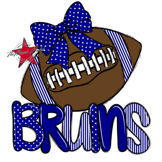 Bruins Football Spirit Design-Blue