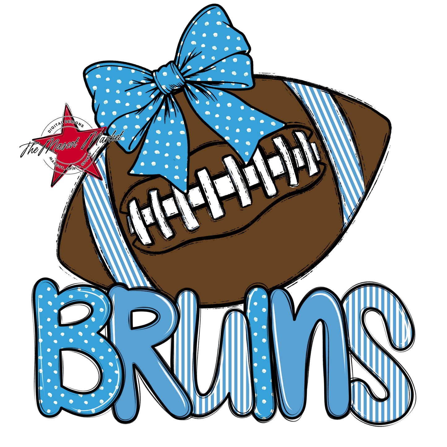 Bruins Football Spirit Design-Carolina Blue