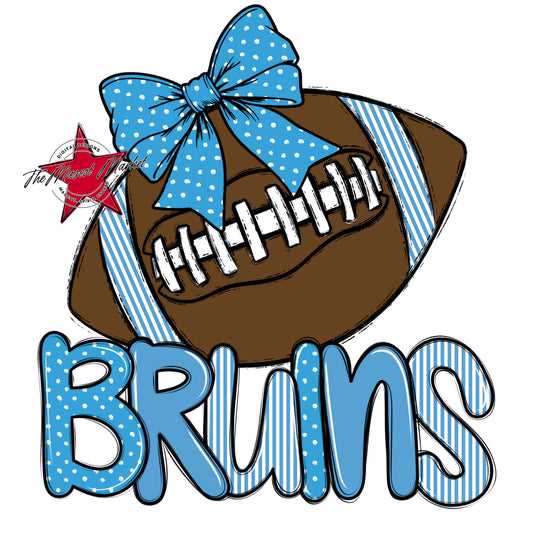 Bruins Football Spirit Design-Carolina Blue