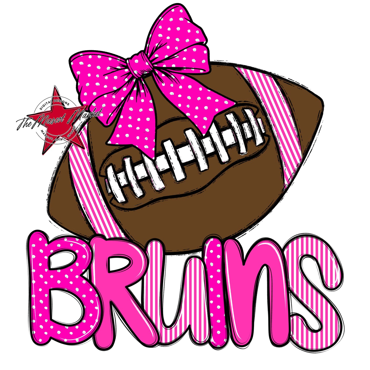 Bruins Football Spirit Design-Pink