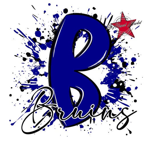 Bruins Mascot Splatter-Blue