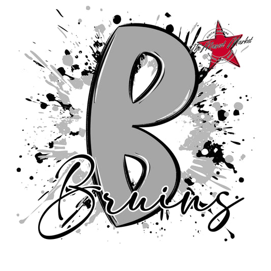Bruins Mascot Splatter-Grey