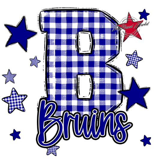 Bruins Plaid Star Design-Blue