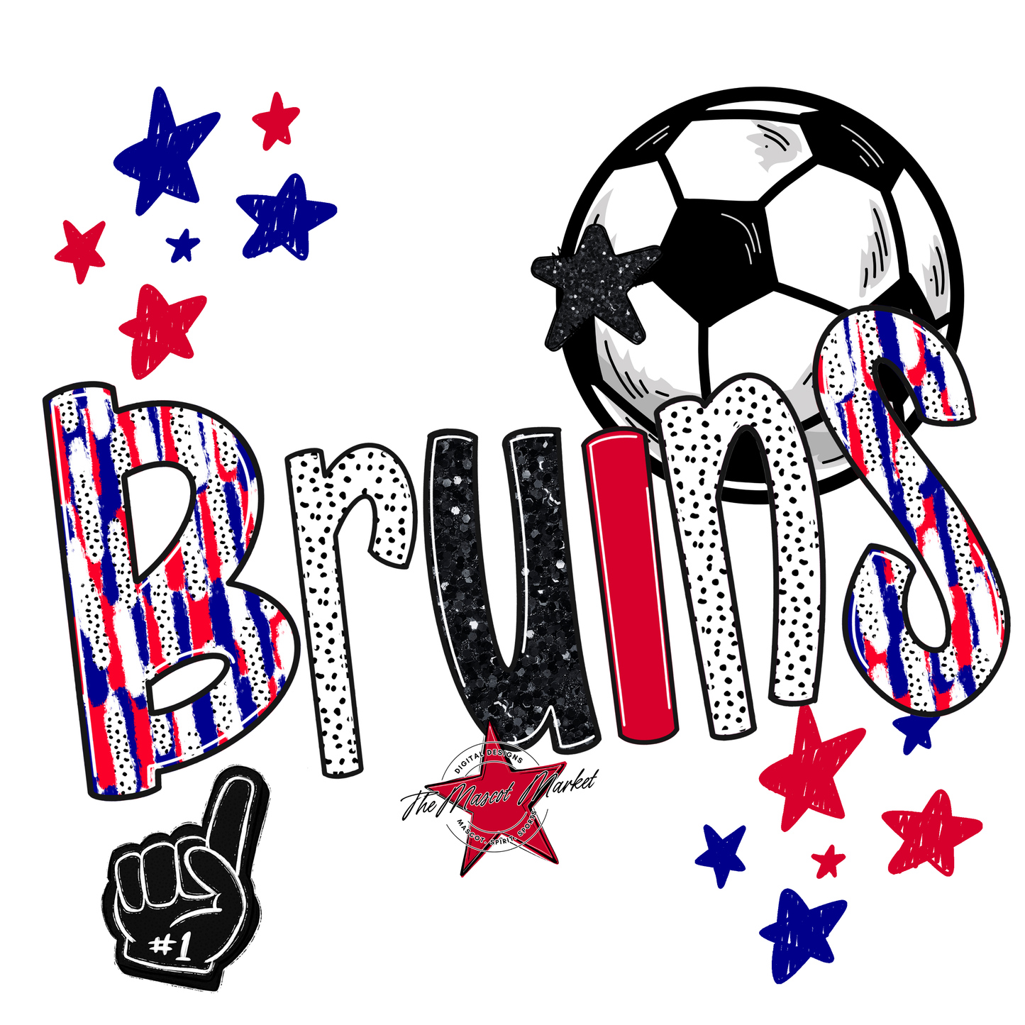 Bruins Soccer Scrape-Blue-Red