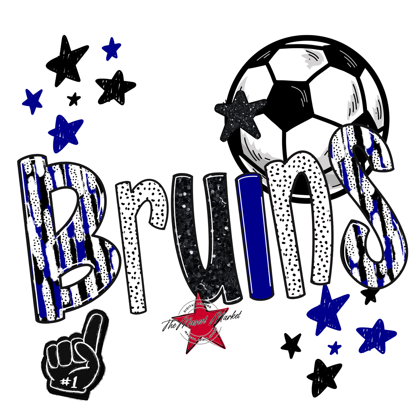 Bruins Soccer Scrape-Blue