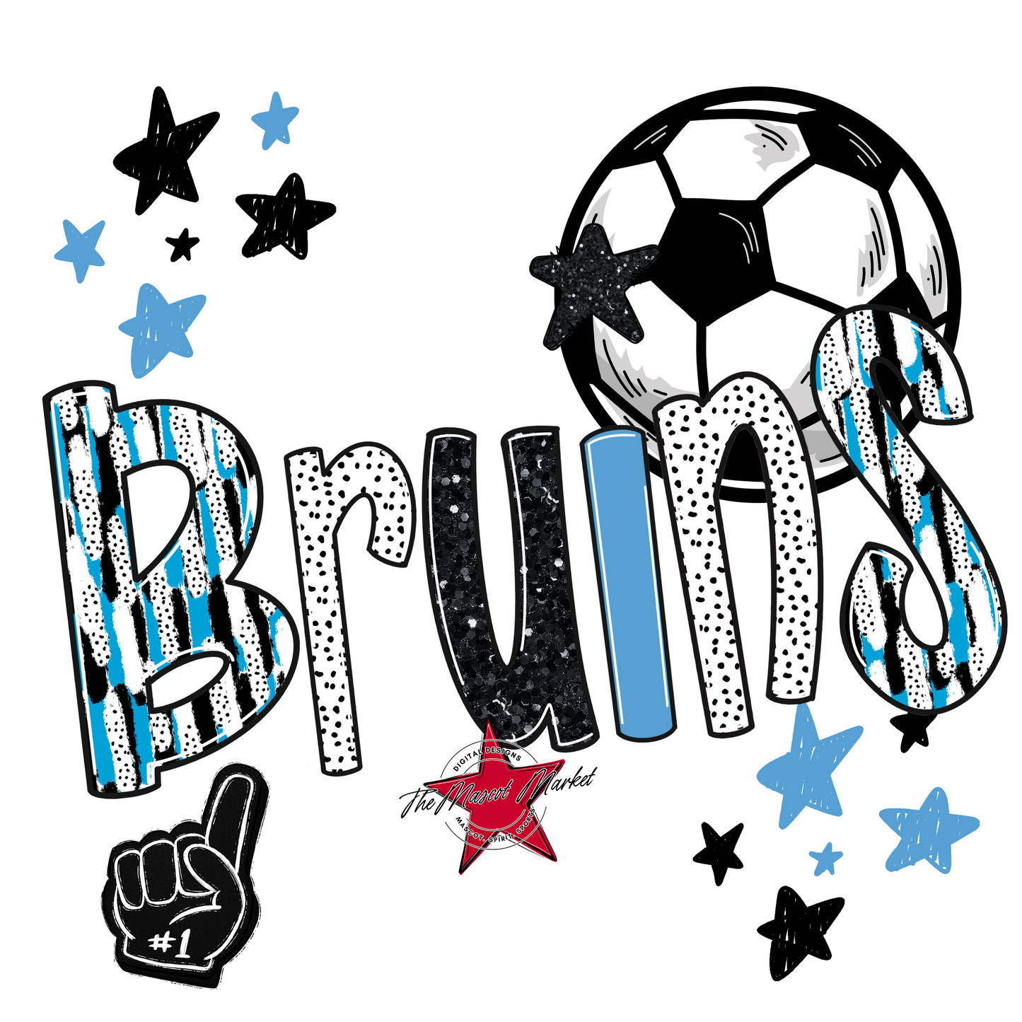 Bruins Soccer Scrape-Carolina Blue