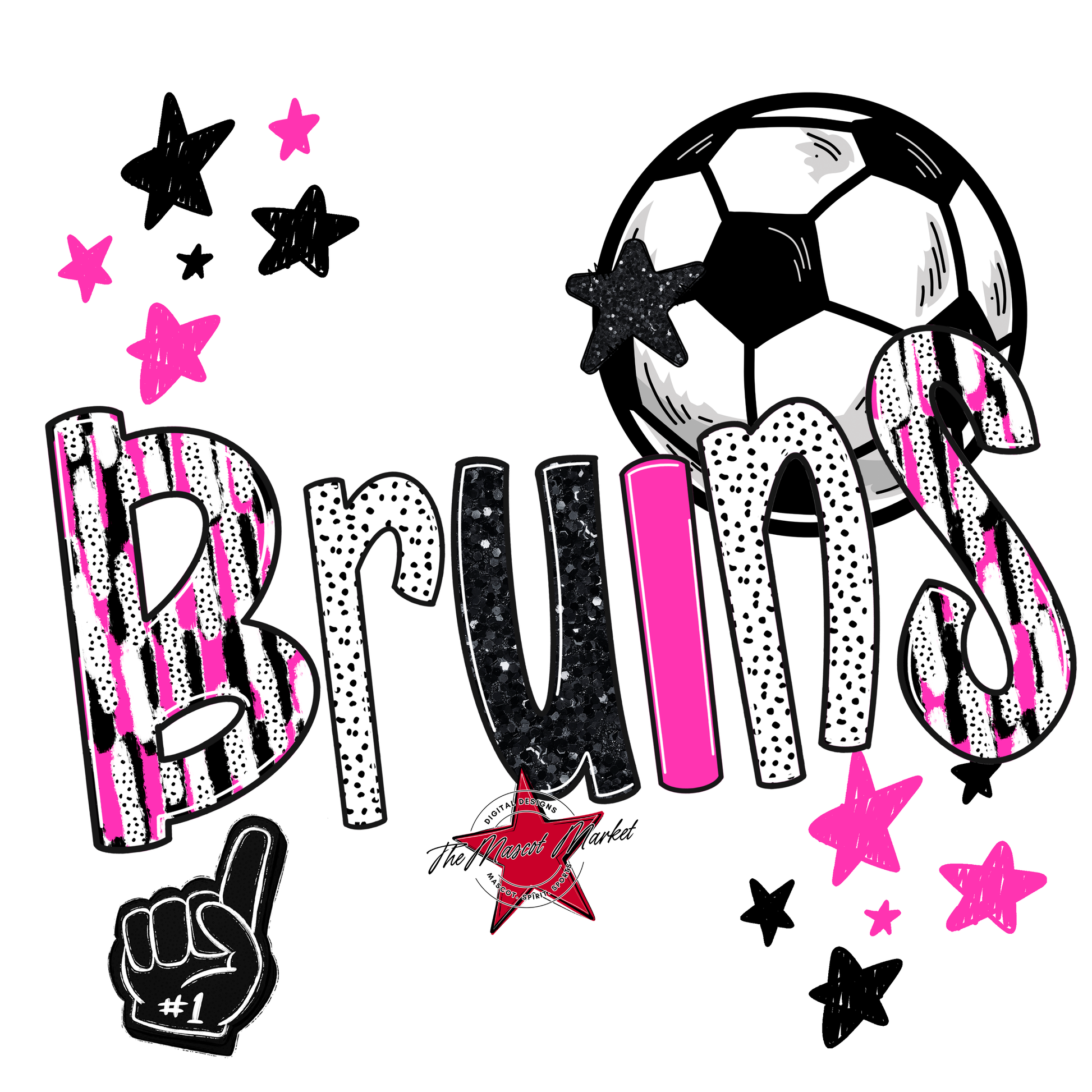 Bruins Soccer Scrape-Pink