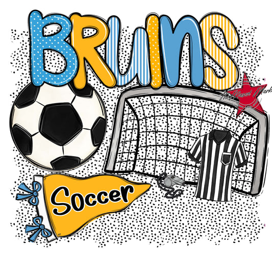 Bruins Soccer Spirit-Carolina Blue & Yellow