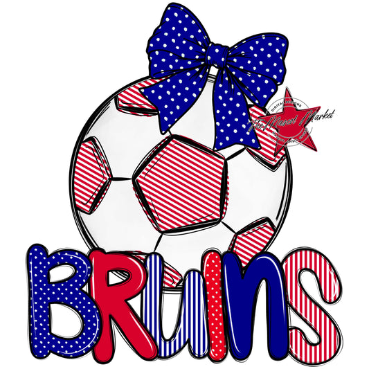 Bruins Soccer Spirit Design-Blue & Red