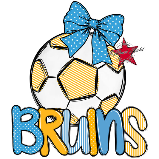 Bruins Soccer Spirit Design-Carolina Blue & Yellow