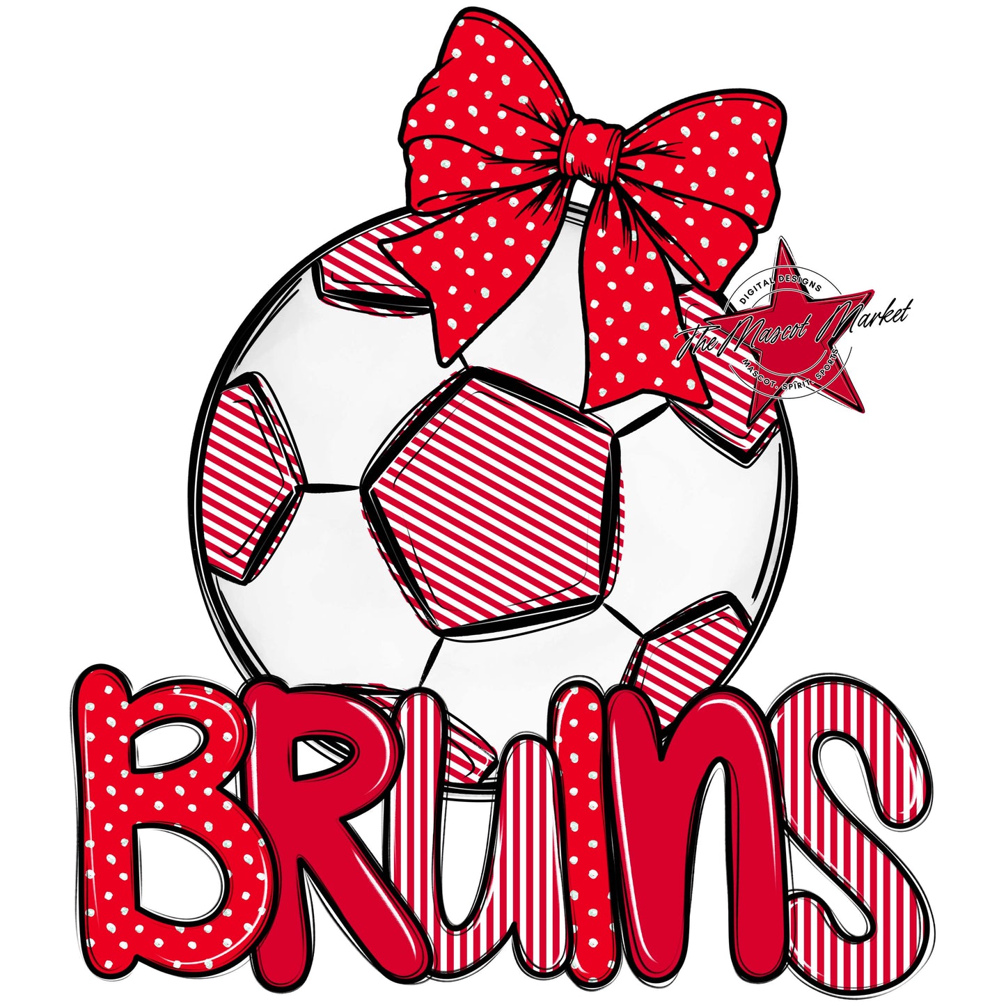 Bruins Soccer Spirit Design-Red