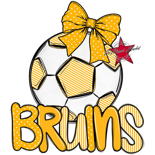 Bruins Soccer Spirit Design-Yellow