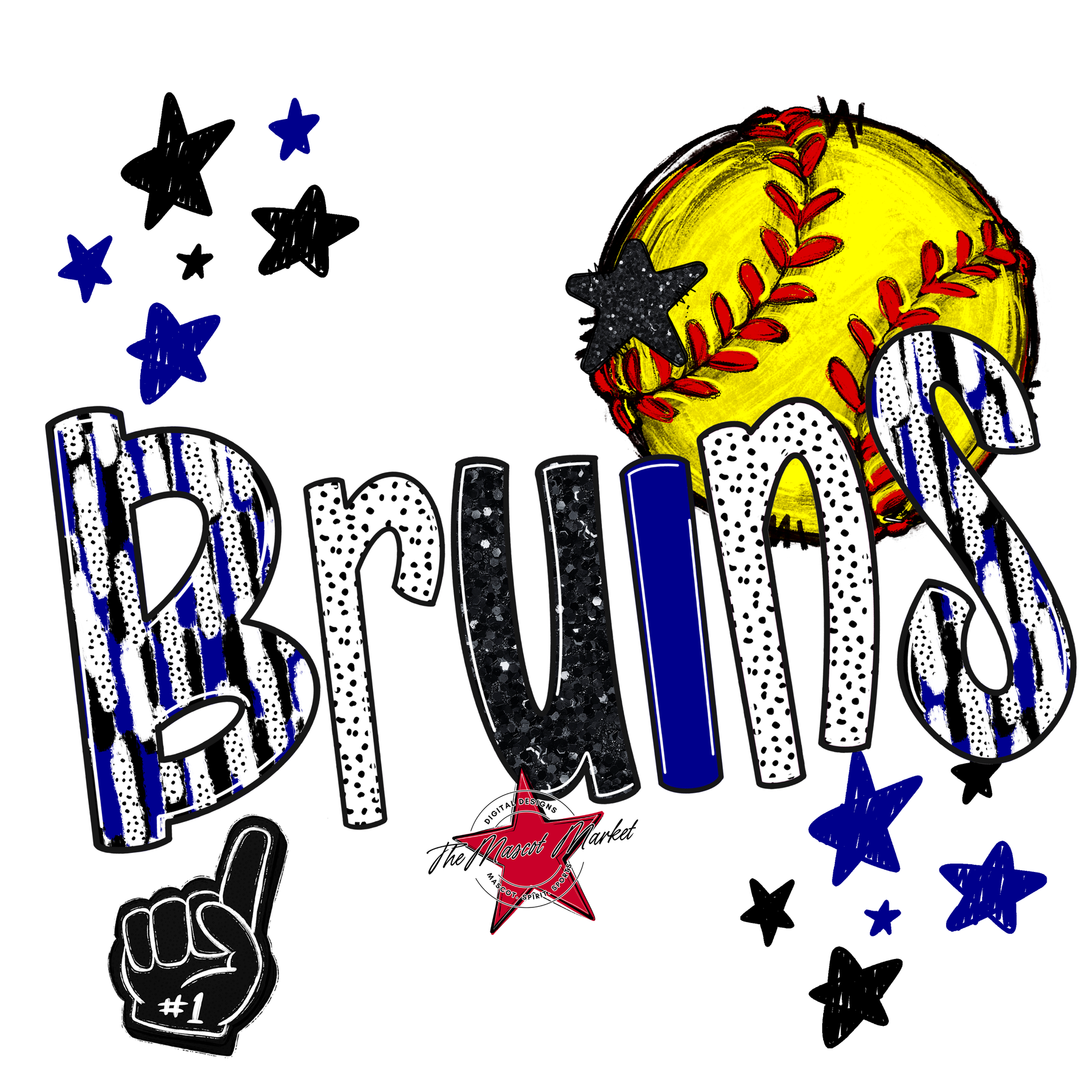 Bruins Softball Scrape-Blue