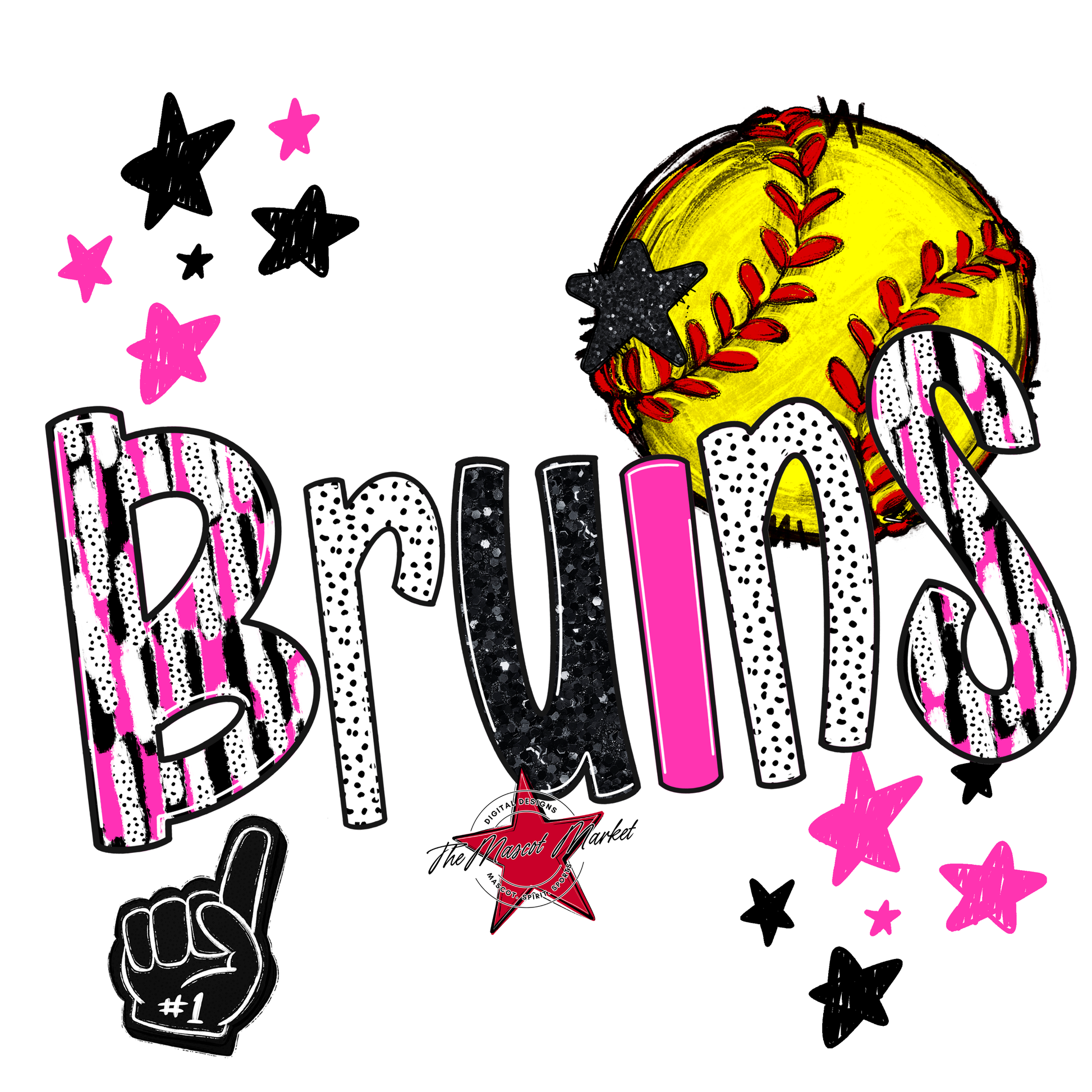 Bruins Softball Scrape-Pink