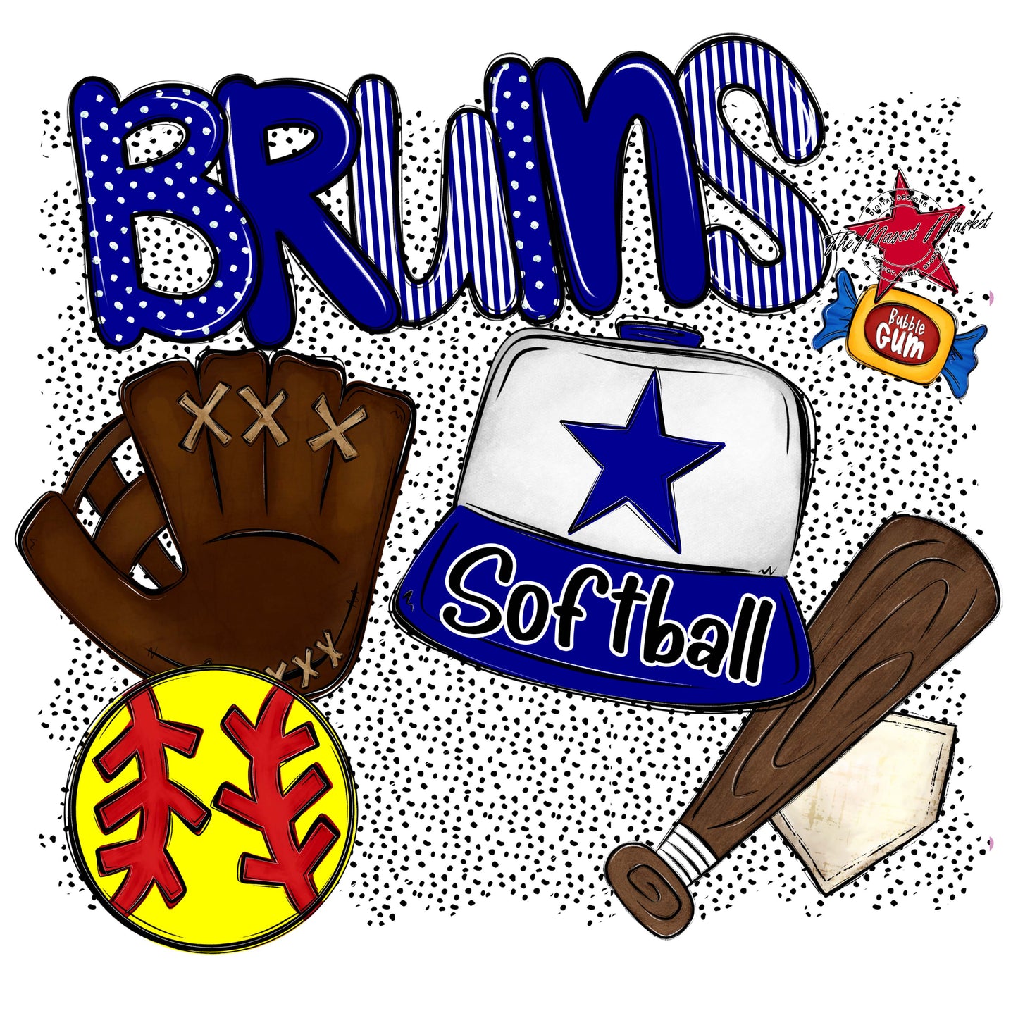 Bruins Softball Spirit-Blue