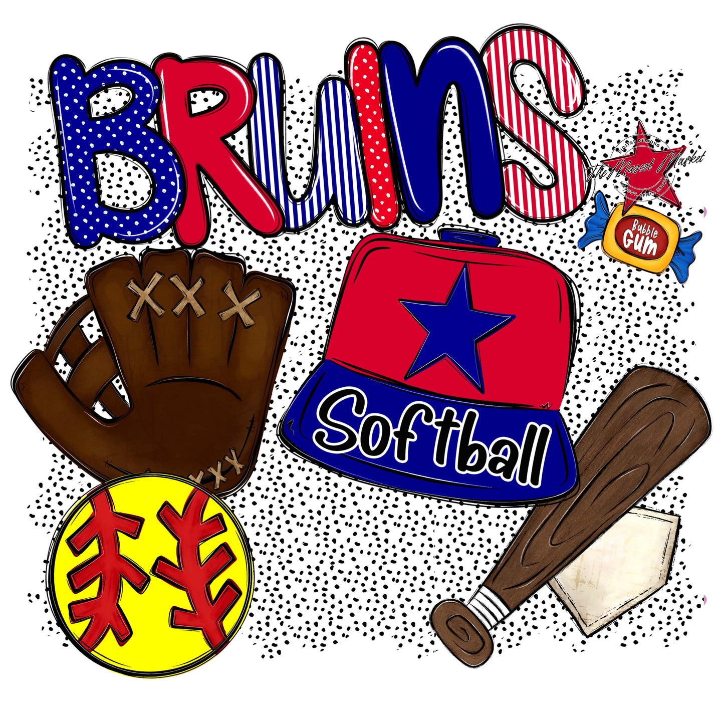 Bruins Softball Spirit-Blue & Red