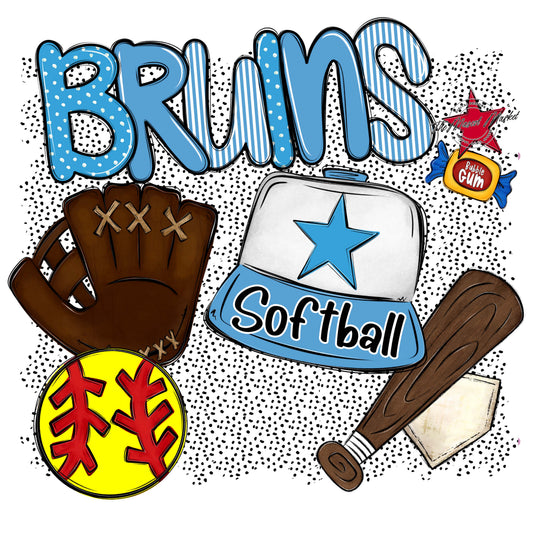 Bruins Softball Spirit-Carolina Blue