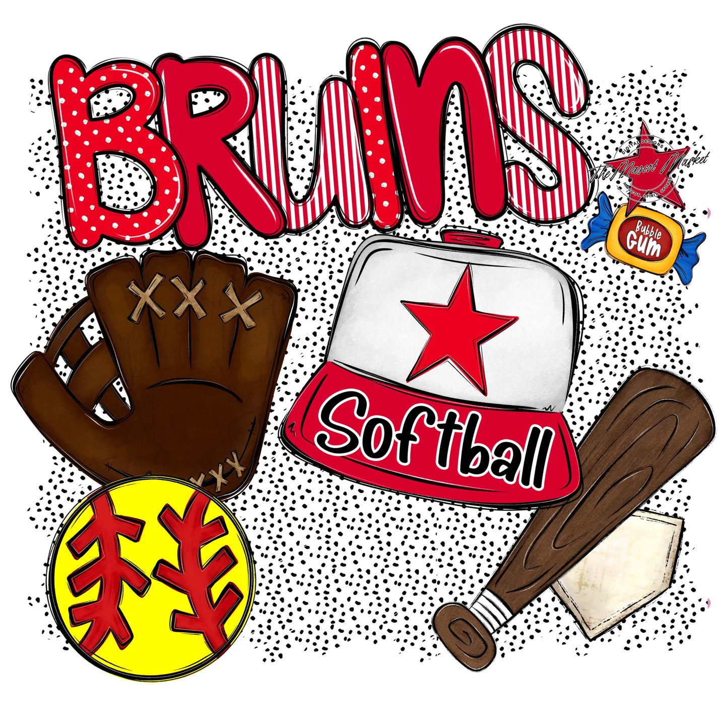 Bruins Softball Spirit-Red