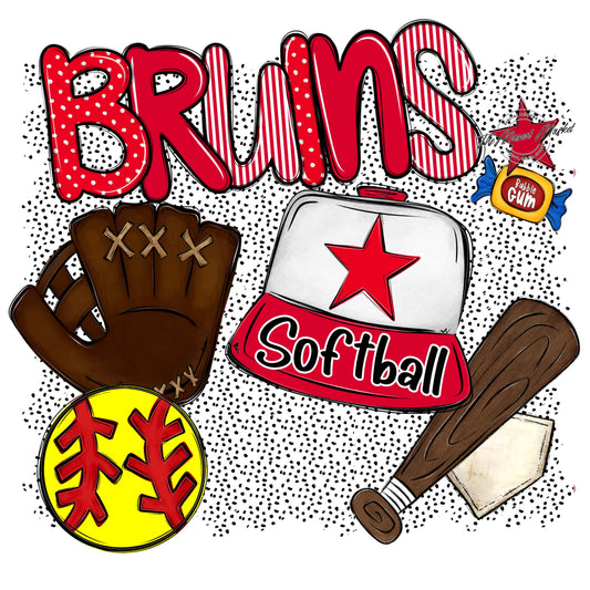 Bruins Softball Spirit-Red
