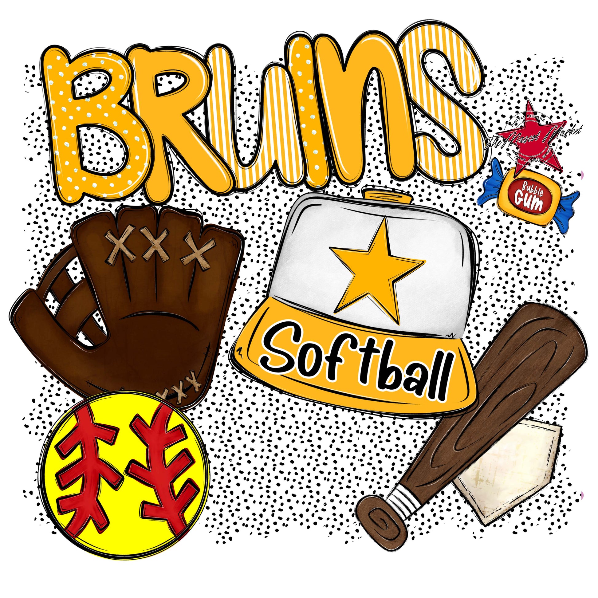 Bruins Softball Spirit-Yellow