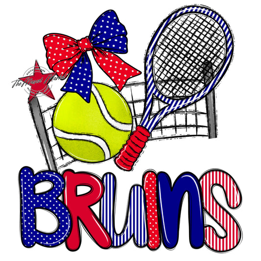 Bruins Tennis Spirit Design-Blue & Red