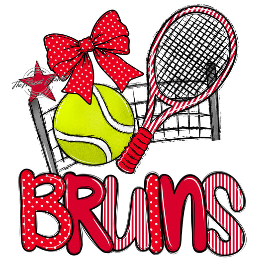 Bruins Tennis Spirit Design-Red