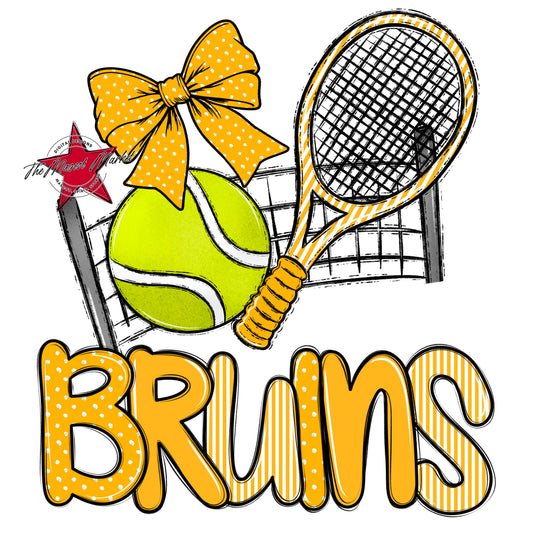 Bruins Tennis Spirit Design-Yellow