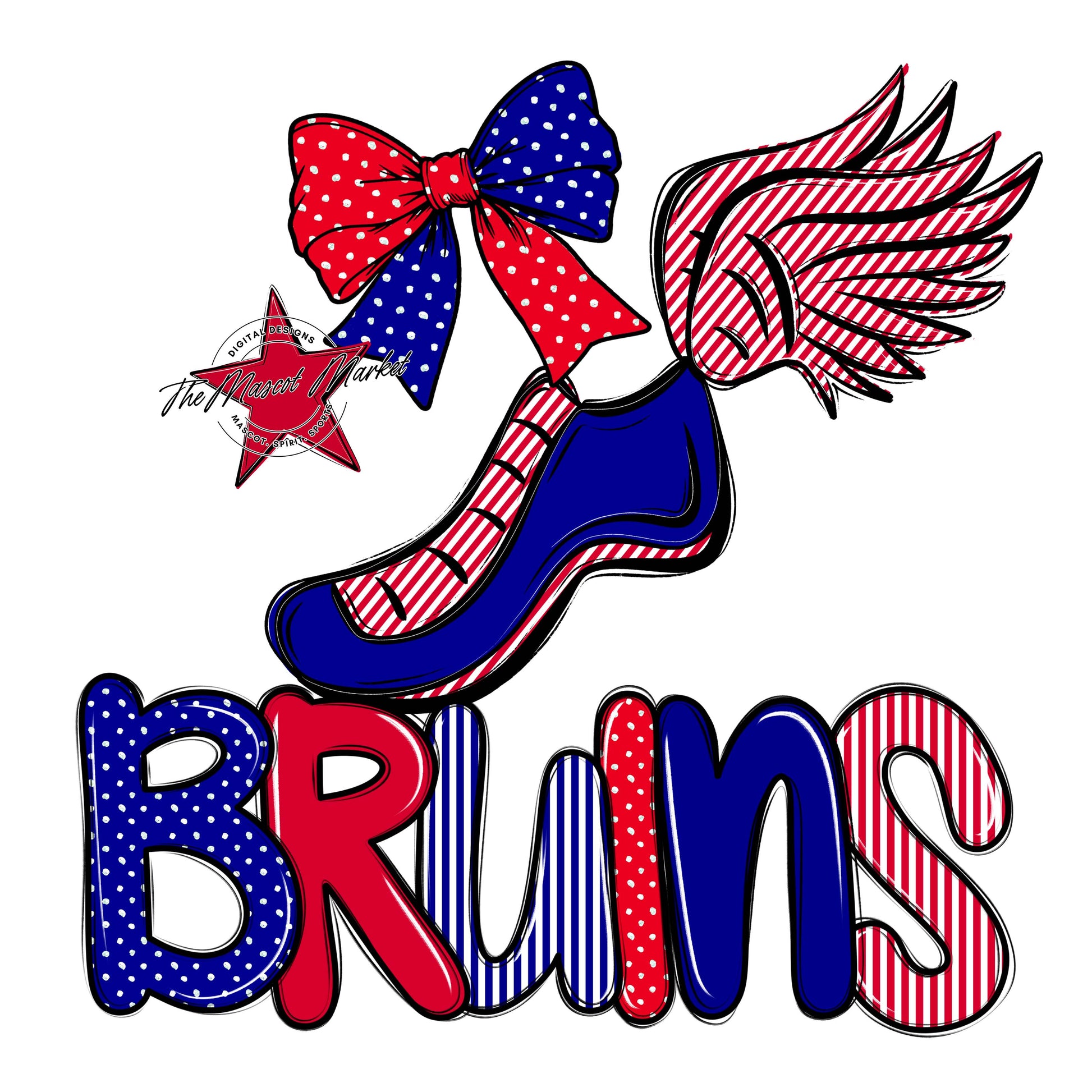 Bruins Track Spirit Design-Blue & Red
